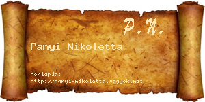 Panyi Nikoletta névjegykártya