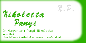 nikoletta panyi business card